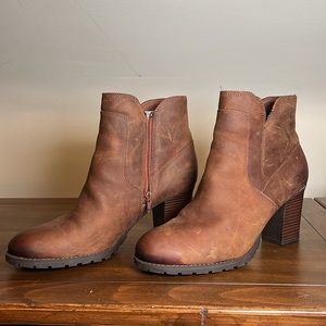Clarks Verona Step Fashion Boot, Dark Tan Leather Size 12 Medium